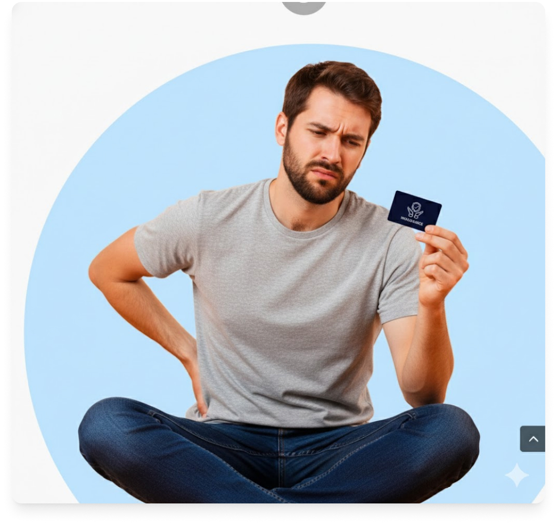Patient holding insurance card